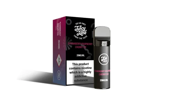 Juicy Jane Pod Pod Strawberry Raspberry Cherry Ice 2% Nicotine | Best Disposable Vape