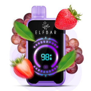 Strawberry Grape Elf Bar flavor blends strawberry and grape.