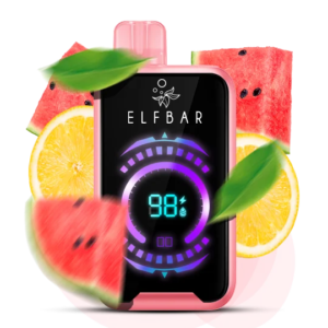 Watermelon Lemon Gum Elf Bar flavor blends watermelon and lemon.